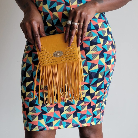 Handbags - Fringe Crossbody Bag | Amber Orange Crossbody Purse | Fringe Bag